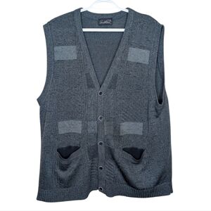 Arnold Palmer Vintage Blue Patchwork Knit Button Down Men's Cardigan XL